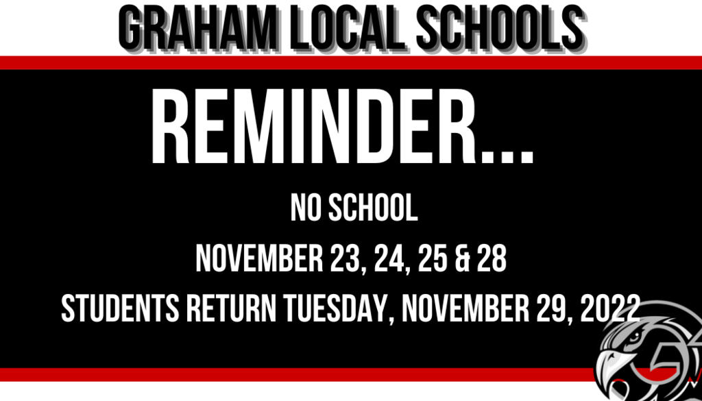No School Nov 23,24,25 & 28
